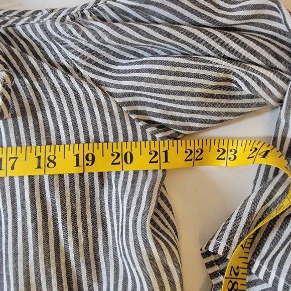 Beachlunchlounge Cold Shoulder Shirt Striped  100% Cotton - Picture 6 of 8